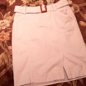 The Limited cotton beige belted pencil skirt size 4.